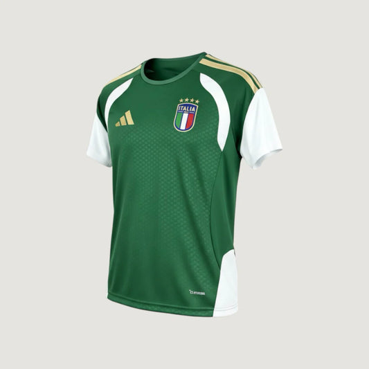 Italie – Maillot Pré-Match Coupe du Monde 2026 (Tiro) – Vert, Blanc, Or Ma boutique