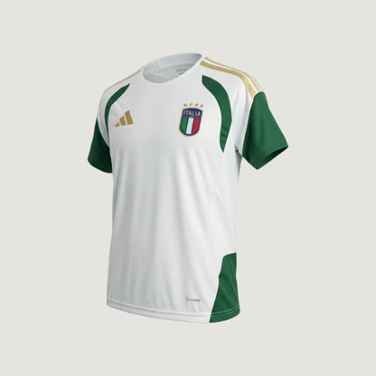 Italie – Maillot Pré-Match Coupe du Monde 2026 (Tiro) – Blanc, Vert, Or Ma boutique