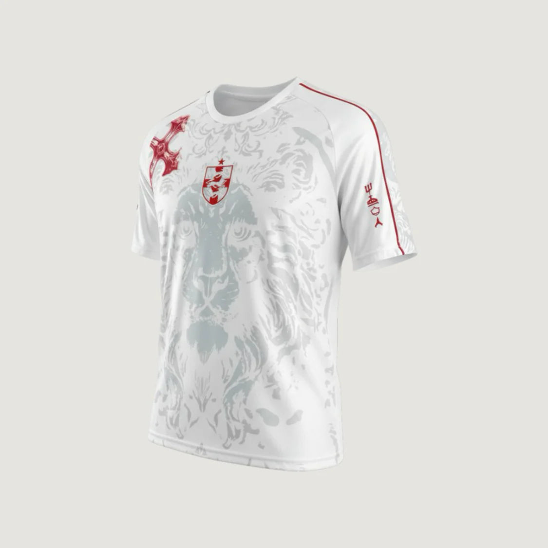 Angleterre – Maillot Rétro Becks 2025 – Blanc, Rouge, Gris Ma boutique