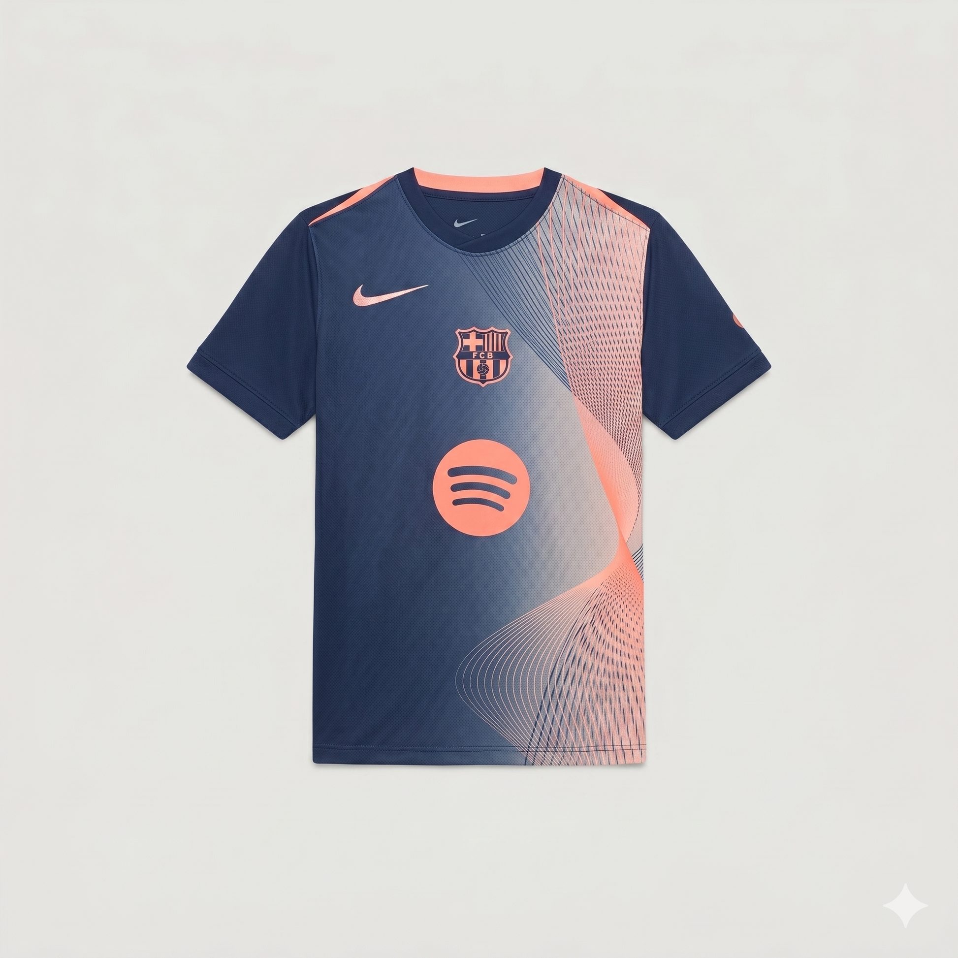 FC Barcelone – Maillot Pre-Match 25/26 – Bleu Marine, Orange Ma boutique