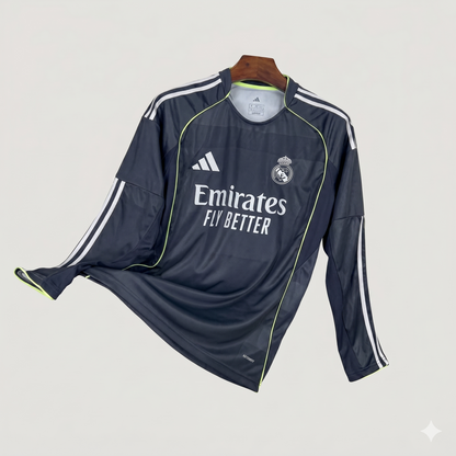 Real Madrid – Maillot Extérieur 2025/26 – Noir (Manches Longues) Ma boutique