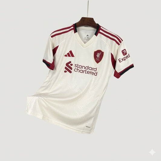Liverpool FC – Maillot Extérieur 25/26 – Blanc, Bordeaux Ma boutique