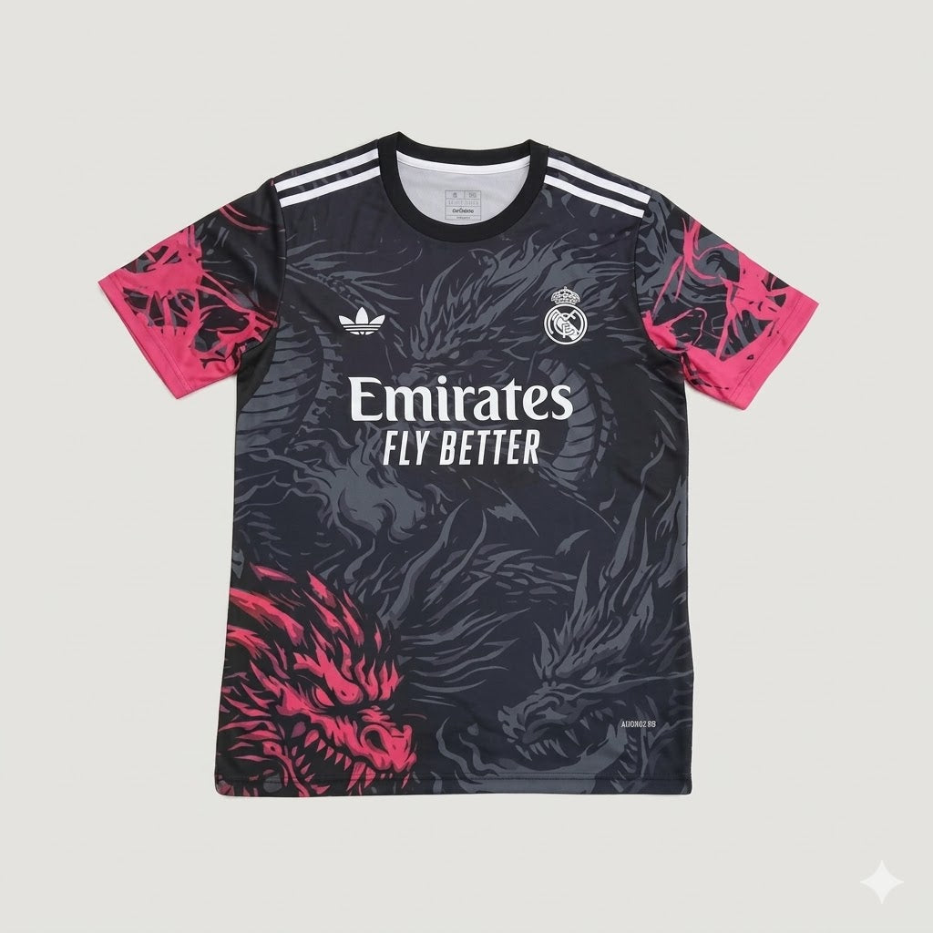 Real Madrid - Maillot concept - Dragons Noir, Rouge Ma boutique