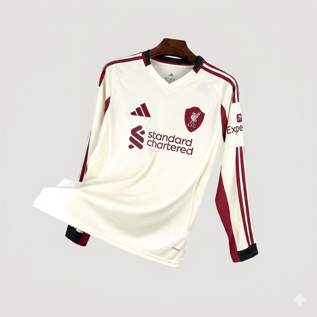 Liverpool – Maillot Extérieur Manches Longues 25/26 – Blanc Ma boutique